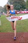 Lydia Tuner brings Birtley home for victory in the under-17 women, National Cross Country Relays, Berry Hill Park, Mansfield. Photo: David T. Hewitson/Sports for All Pics